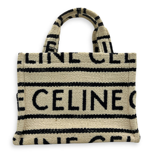 Cabas Tote Bag White in Canvas, Gold hardware