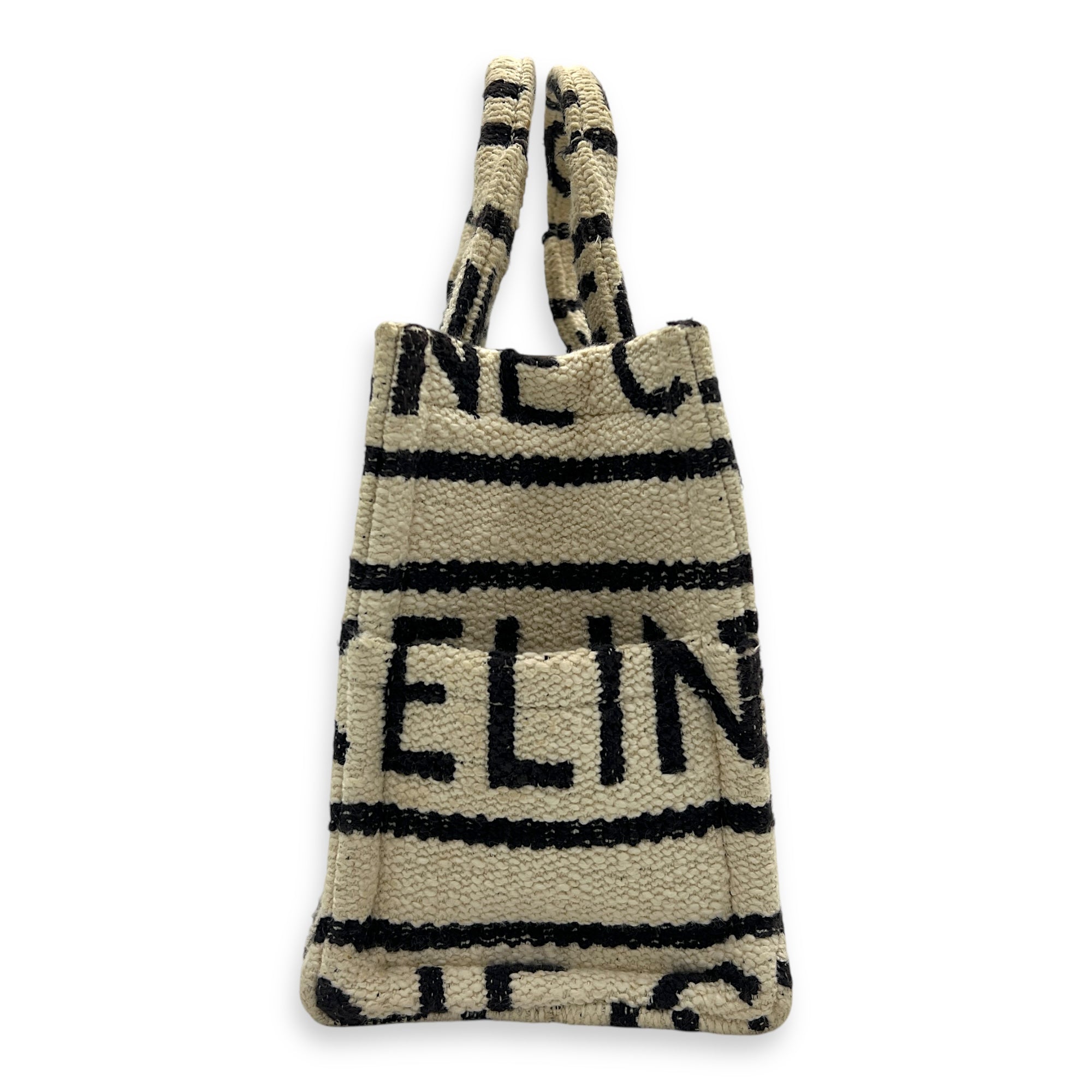 Cabas Tote Bag White in Canvas, Gold hardware