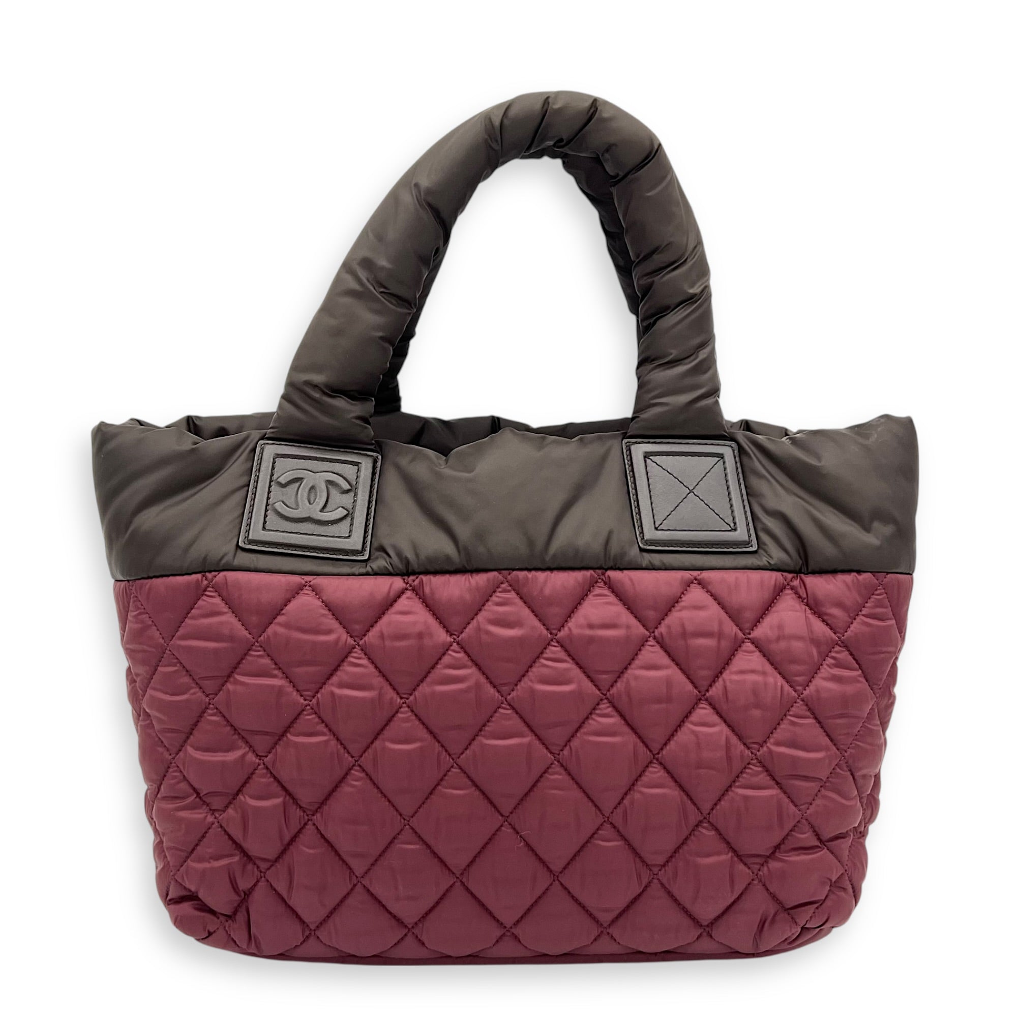 Coco Cocoon Tote Bag Black in Nylon, Silver hardware