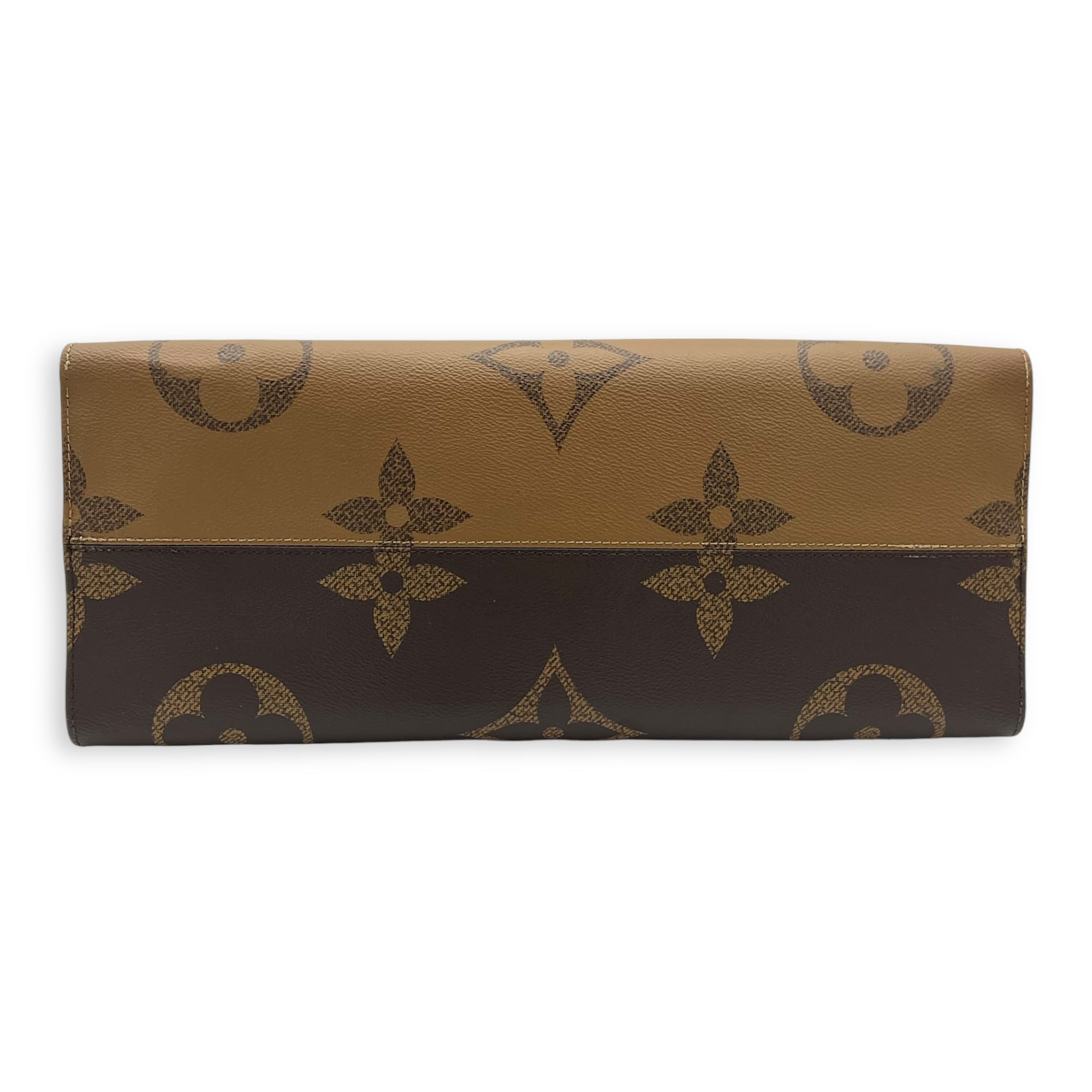 OnTheGo Tote Bag GM Brown in Monogram Coated Canvas, Gold hardware