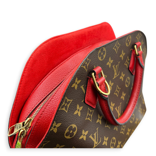 Alma Top Handle Bag B'N'B Brown in Monogram Coated Canvas, Gold hardware