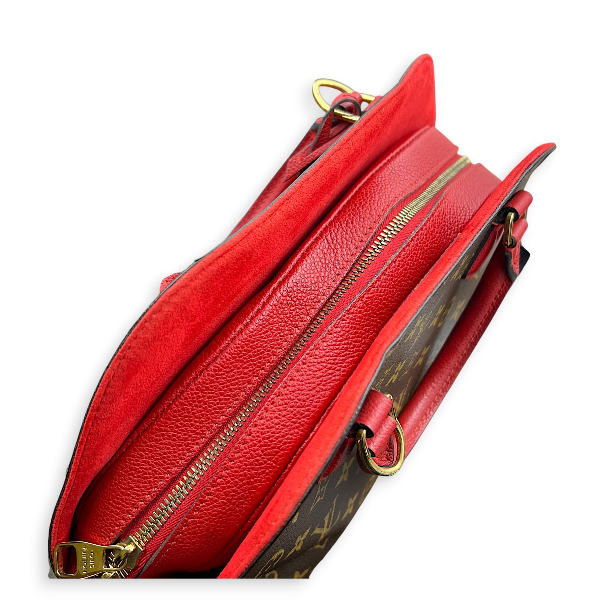 Alma Top Handle Bag B'N'B Brown in Monogram Coated Canvas, Gold hardware