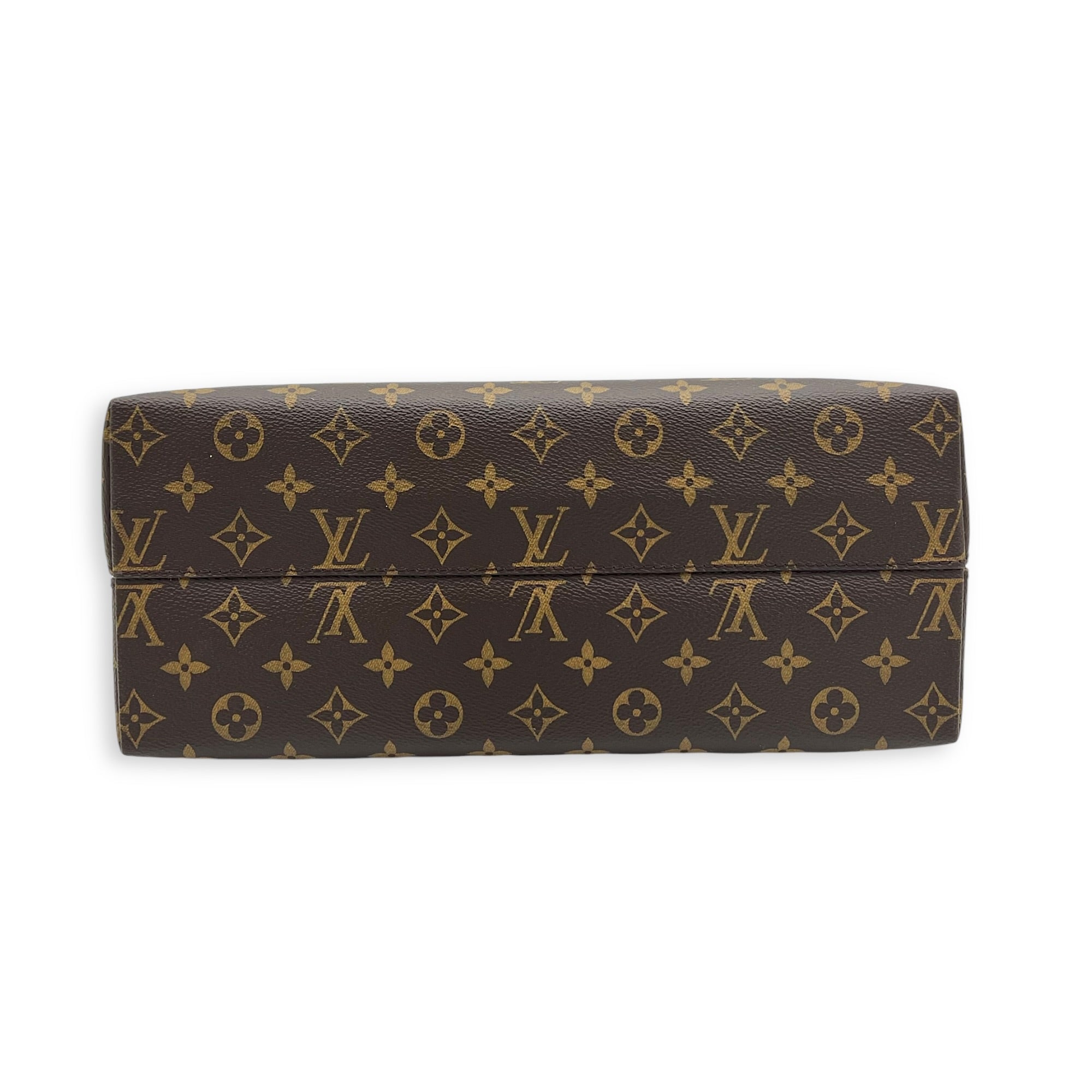 Alma Top Handle Bag B'N'B Brown in Monogram Coated Canvas, Gold hardware