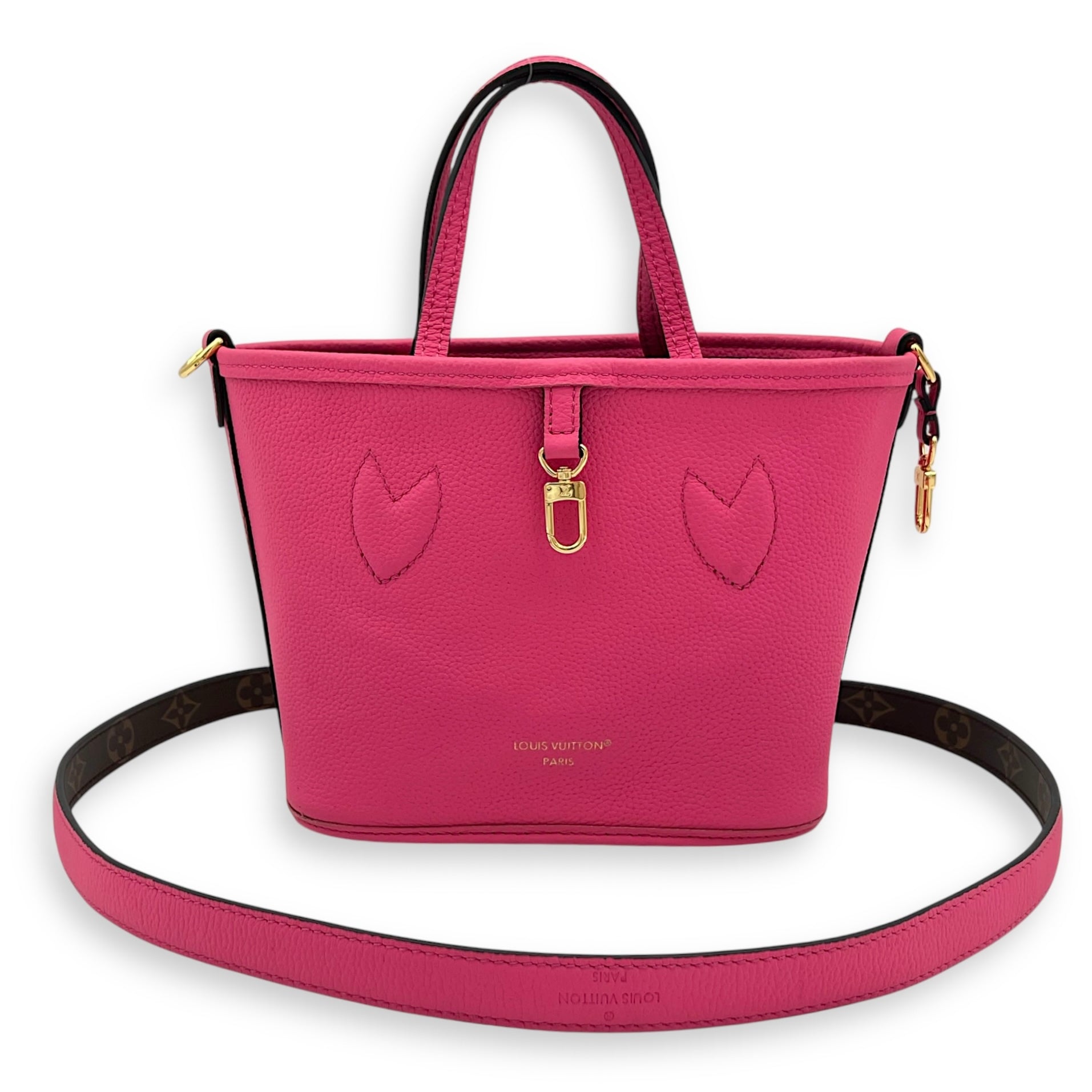 Neverfull Inside Out Top Handle Bag BB Multi-colour in Calfskin & Coated Canvas, Gold hardware