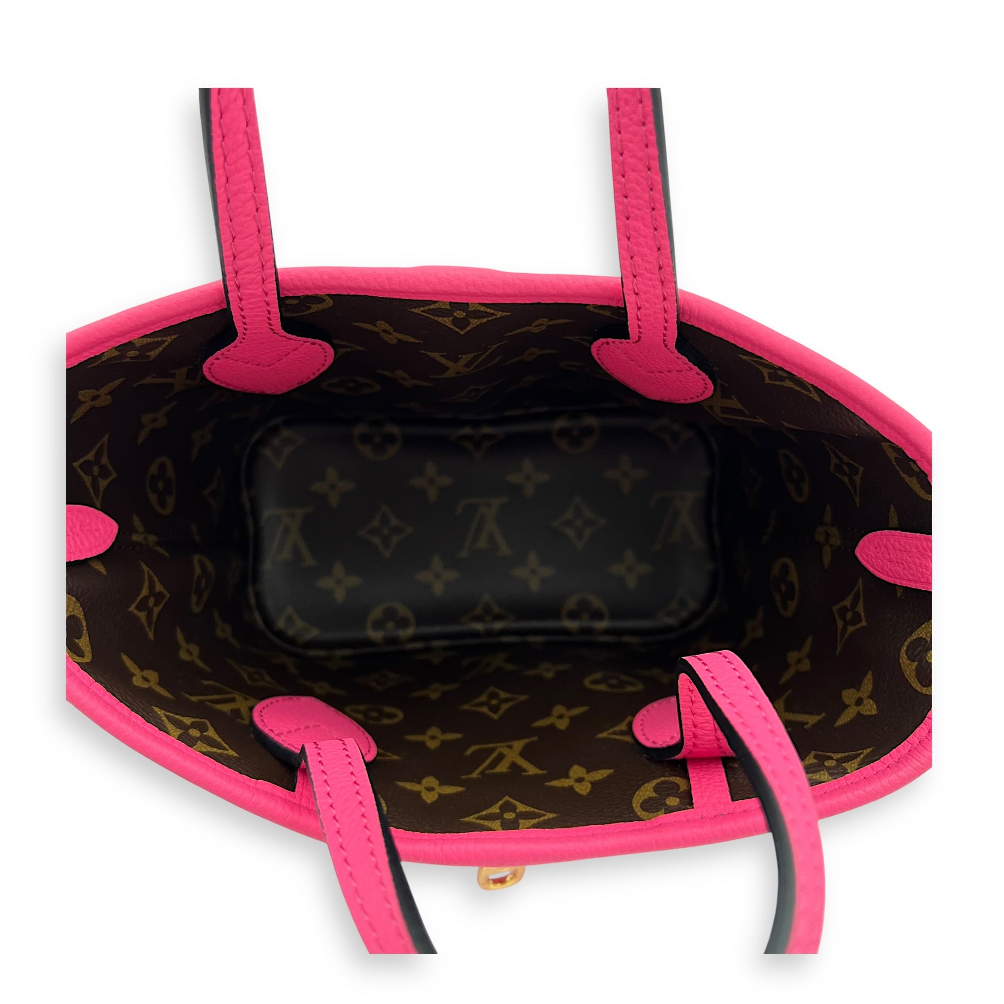 Neverfull Inside Out Top Handle Bag BB Multi-colour in Calfskin & Coated Canvas, Gold hardware