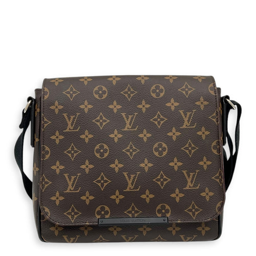 District Messenger PM Brown in Monogram Coated Canvas, Silver hardware