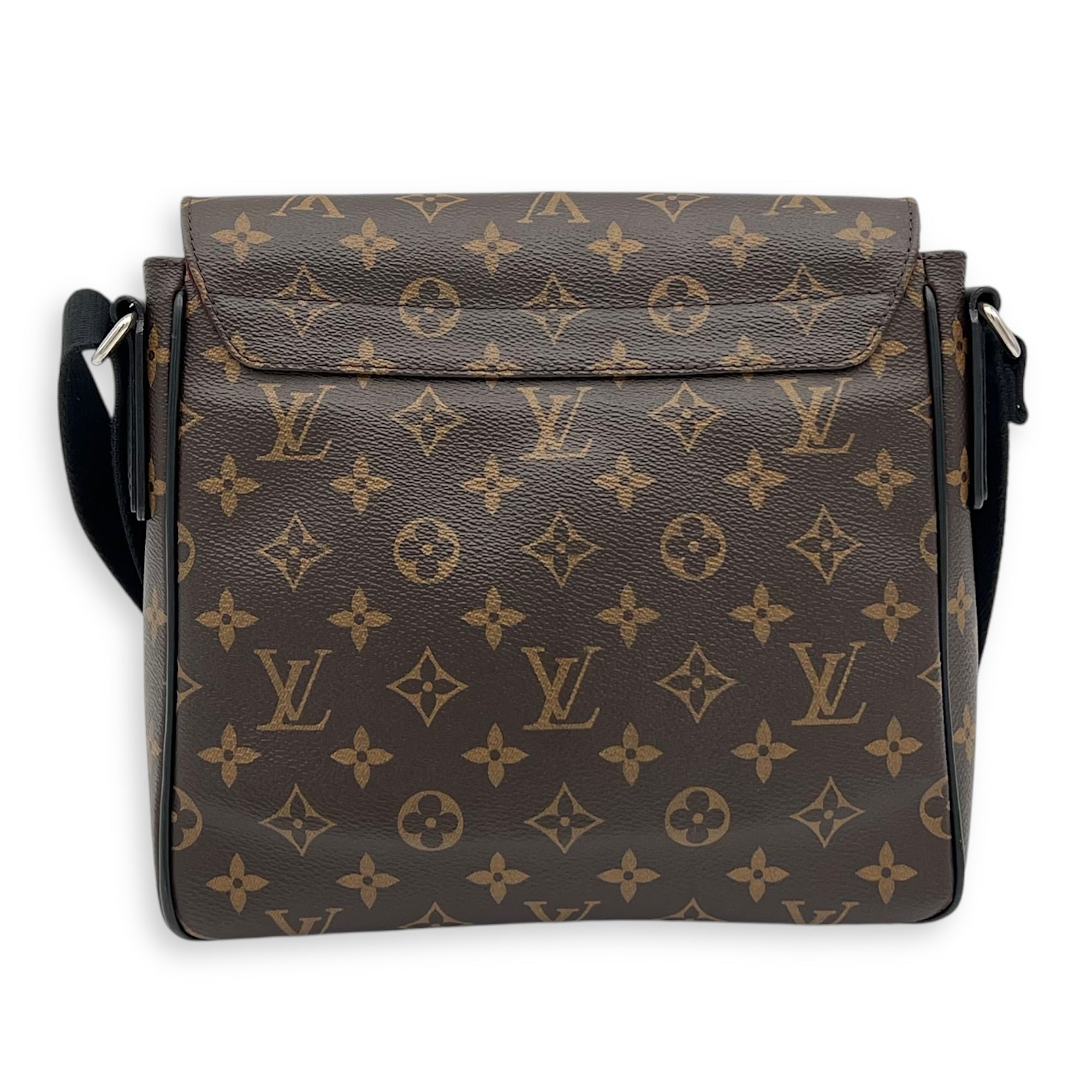 District Messenger PM Brown in Monogram Coated Canvas, Silver hardware