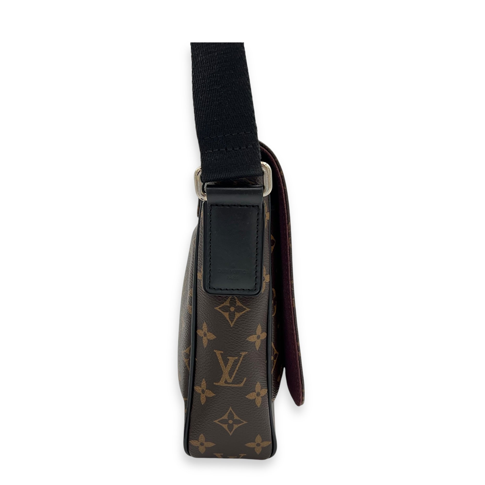 District Messenger PM Brown in Monogram Coated Canvas, Silver hardware