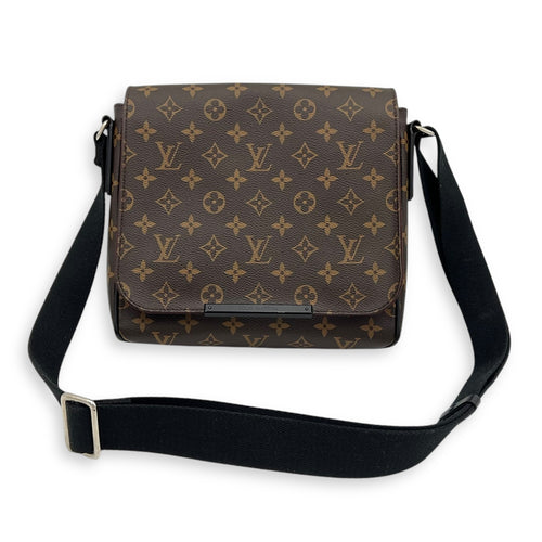 District Messenger PM Brown in Monogram Coated Canvas, Silver hardware