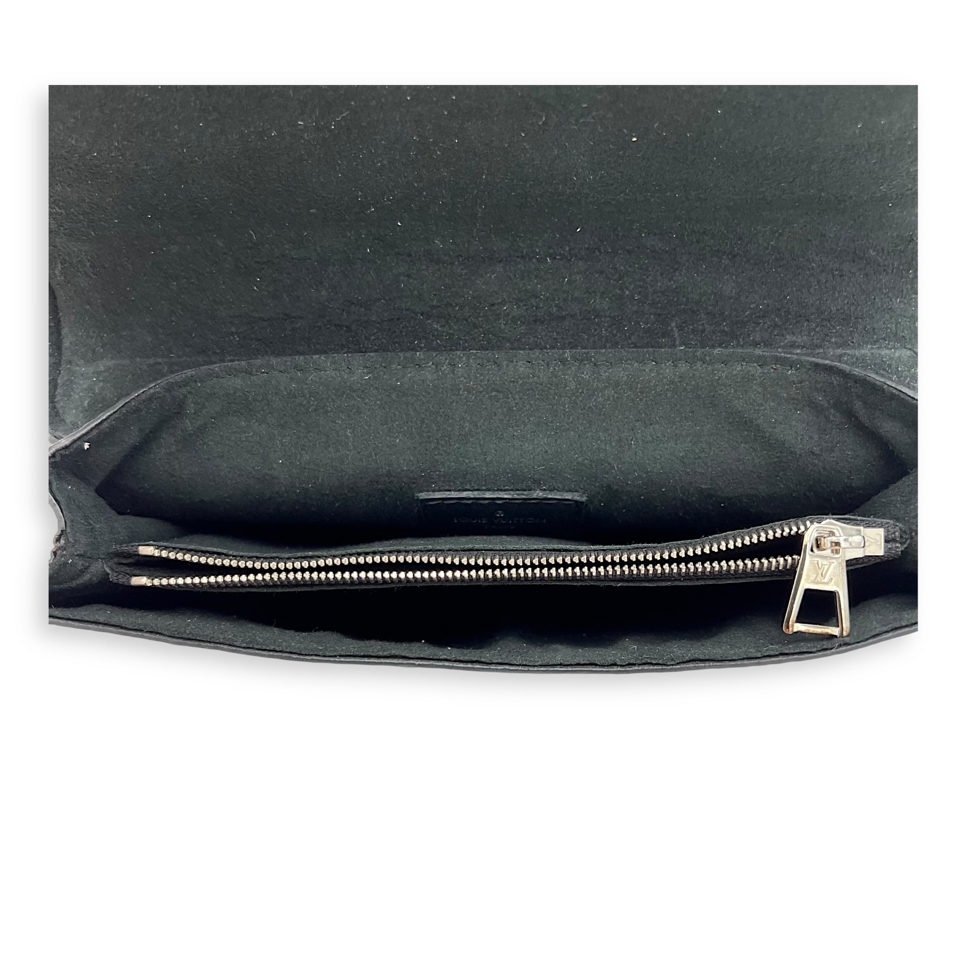 Pochette Kabuki Mask Chain Shoulder Bag Brown in Monogram Coated Canvas, Silver hardware