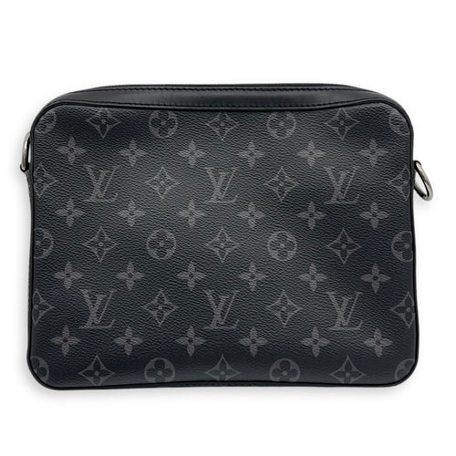 Trio Messenger Black in Monogram Coated Canvas, Silver hardware