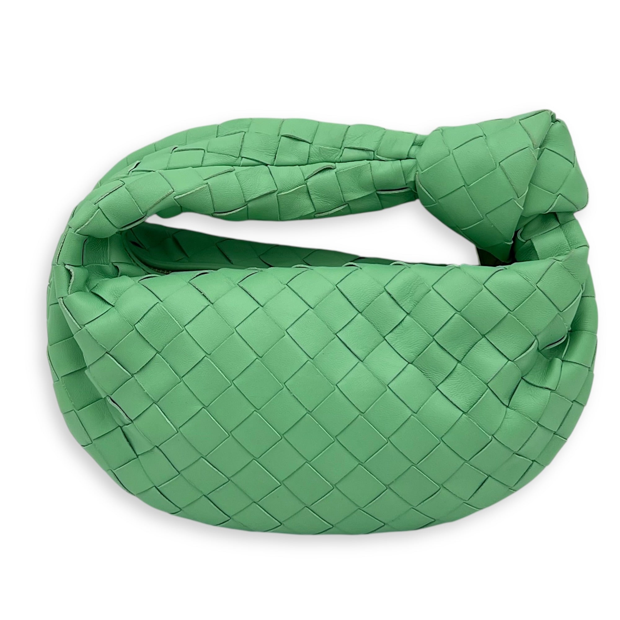 Jodie Top Handle Bag Green in Nappa Leather, Gold hardware