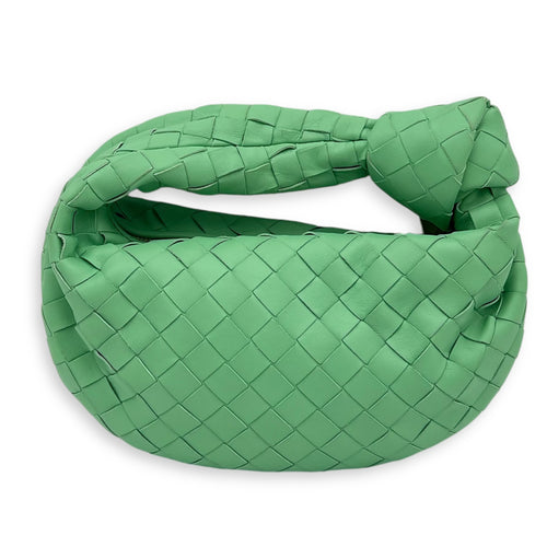 Jodie Top Handle Bag Green in Nappa Leather, Gold hardware