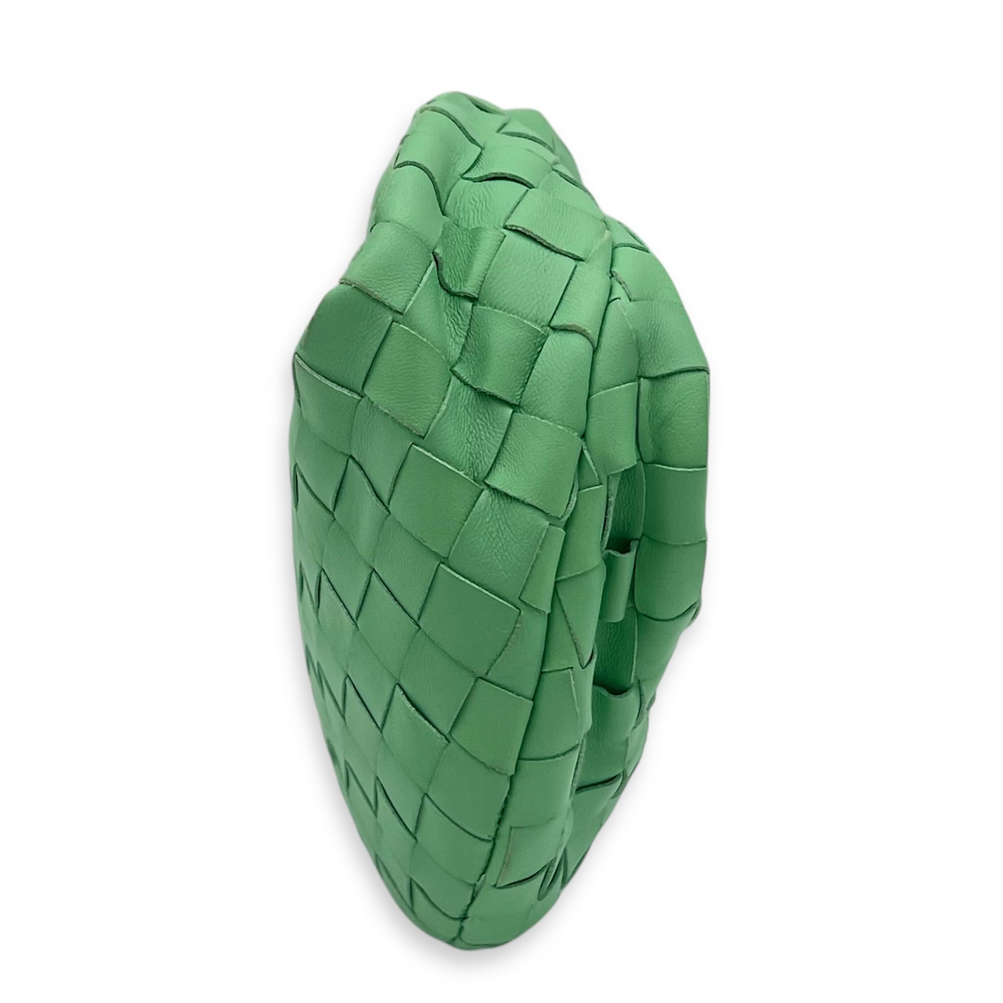 Jodie Top Handle Bag Green in Nappa Leather, Gold hardware