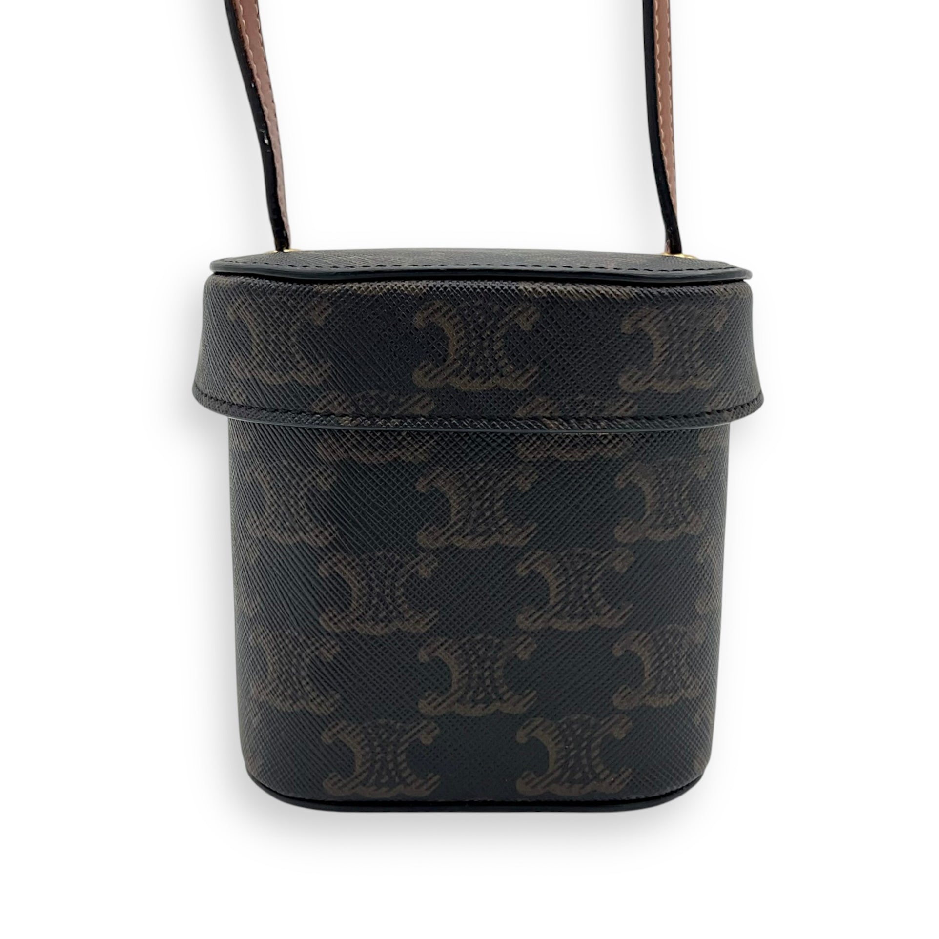 Triomphe Vanity Bag Brown in Coated Canvas, Gold hardware