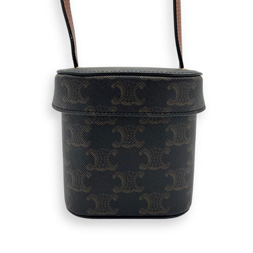 Triomphe Vanity Bag Brown in Coated Canvas, Gold hardware