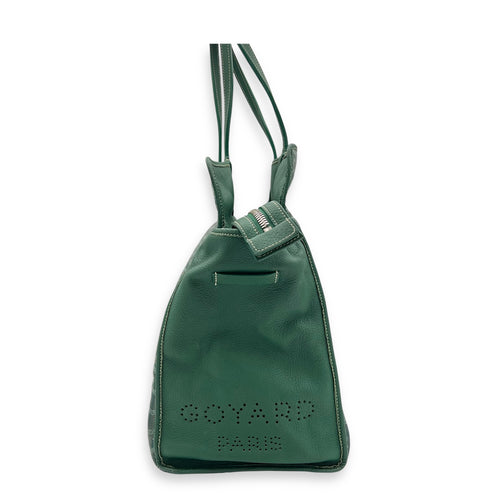 Hardy Tote Bag Green in Coated Canvas, Silver hardware