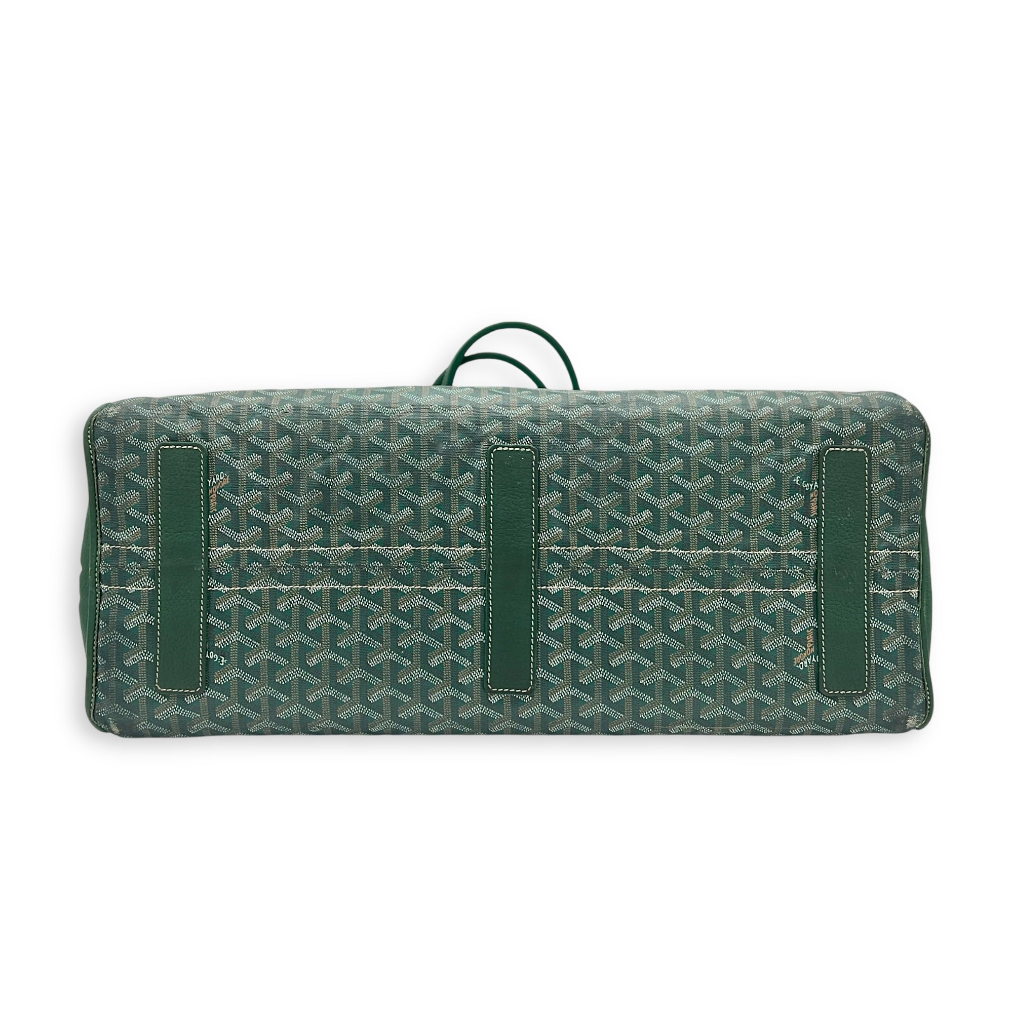 Hardy Tote Bag Green in Coated Canvas, Silver hardware