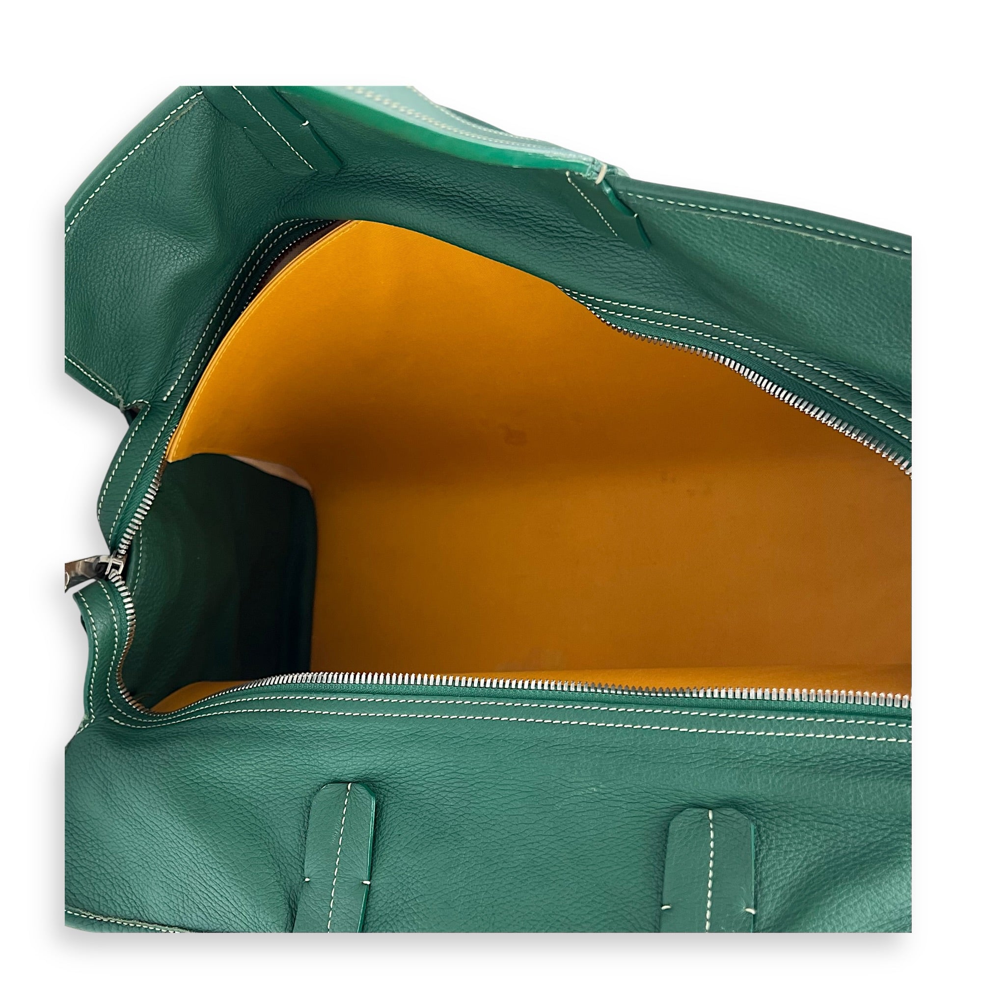 Hardy Tote Bag Green in Coated Canvas, Silver hardware