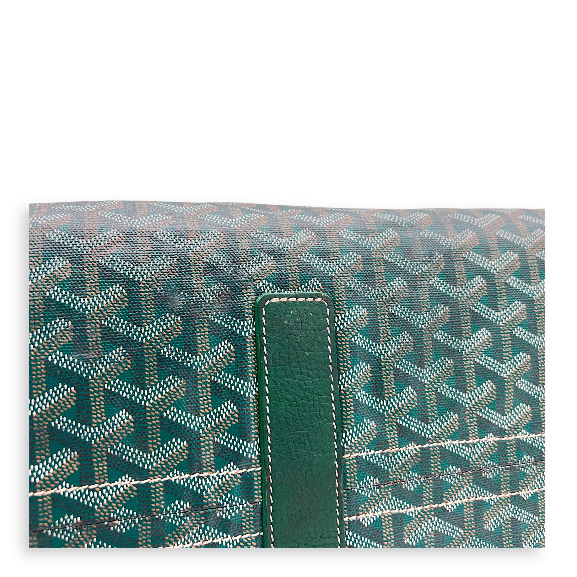 Hardy Tote Bag Green in Coated Canvas, Silver hardware