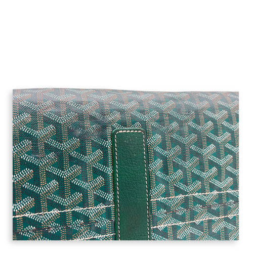 Hardy Tote Bag Green in Coated Canvas, Silver hardware