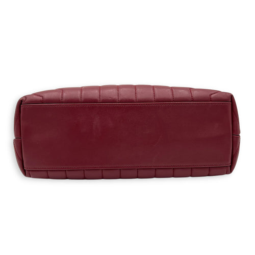 Loulou Shoulder Bag Red in Calfskin, Silver hardware