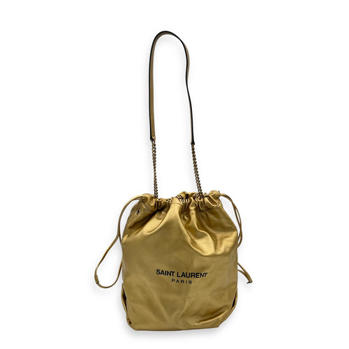 Teddy Shoulder Bag Gold in Calfskin, Gold hardware
