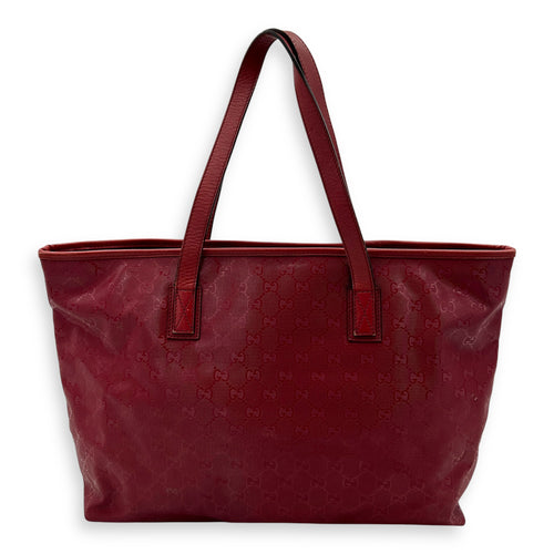 GG Shoulder Bag Red in PVC, Silver hardware