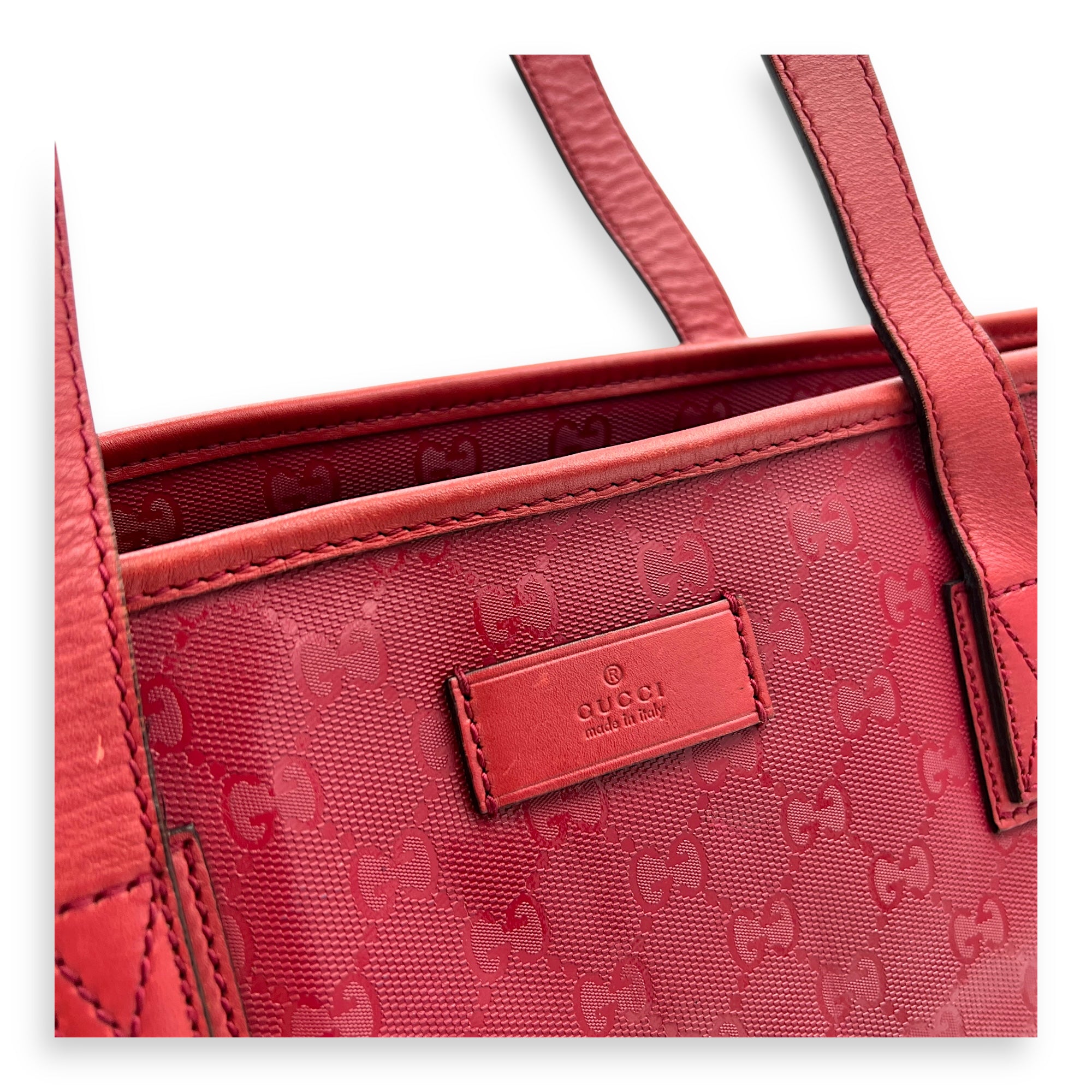 GG Shoulder Bag Red in PVC, Silver hardware