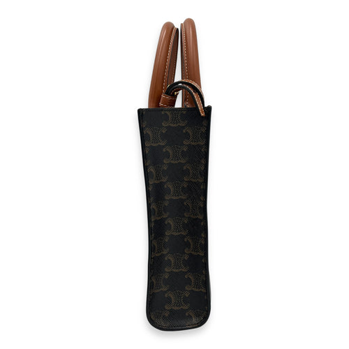 Cabas Brown Tote Bag in Calfskin, Gold hardware