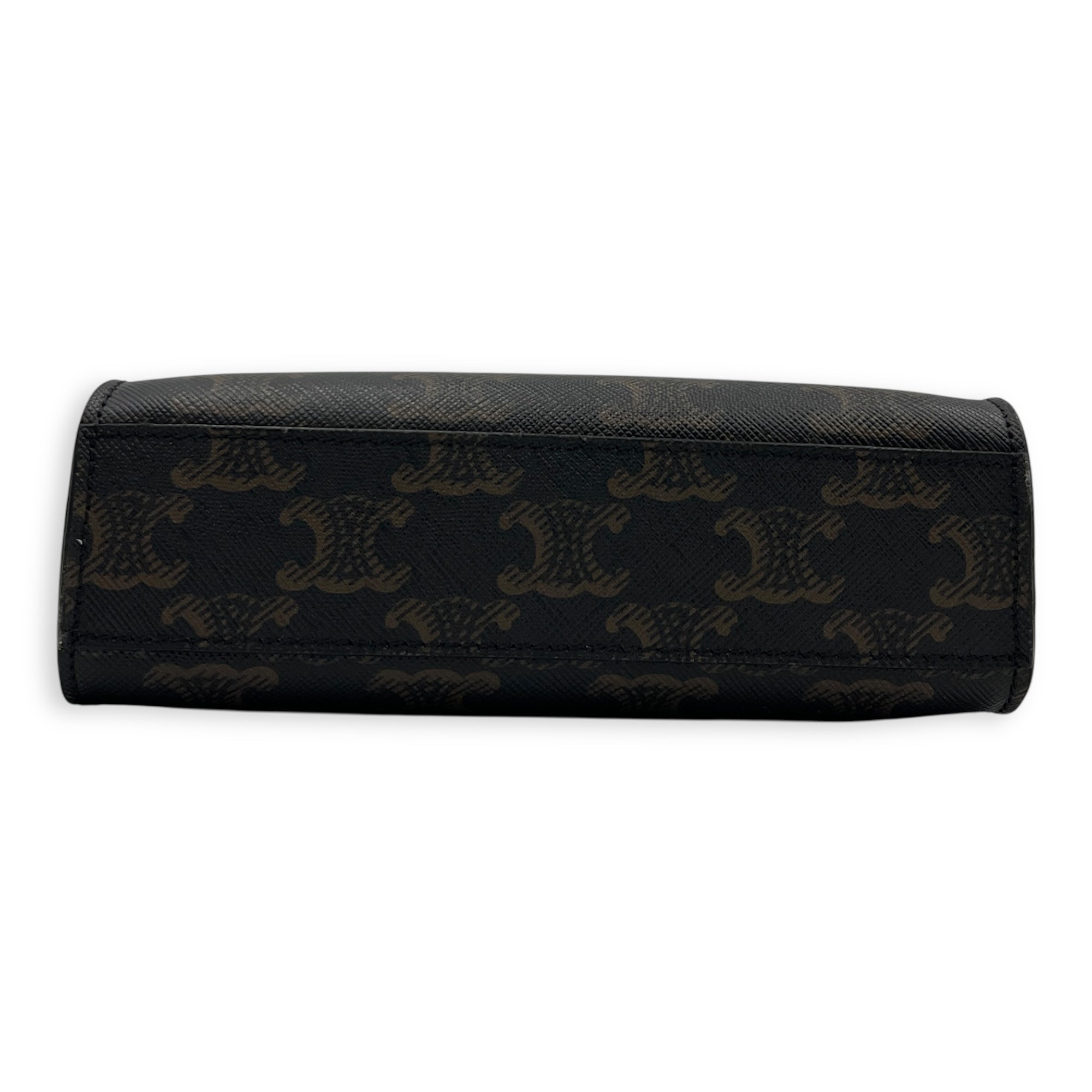 Cabas Brown Tote Bag in Calfskin, Gold hardware