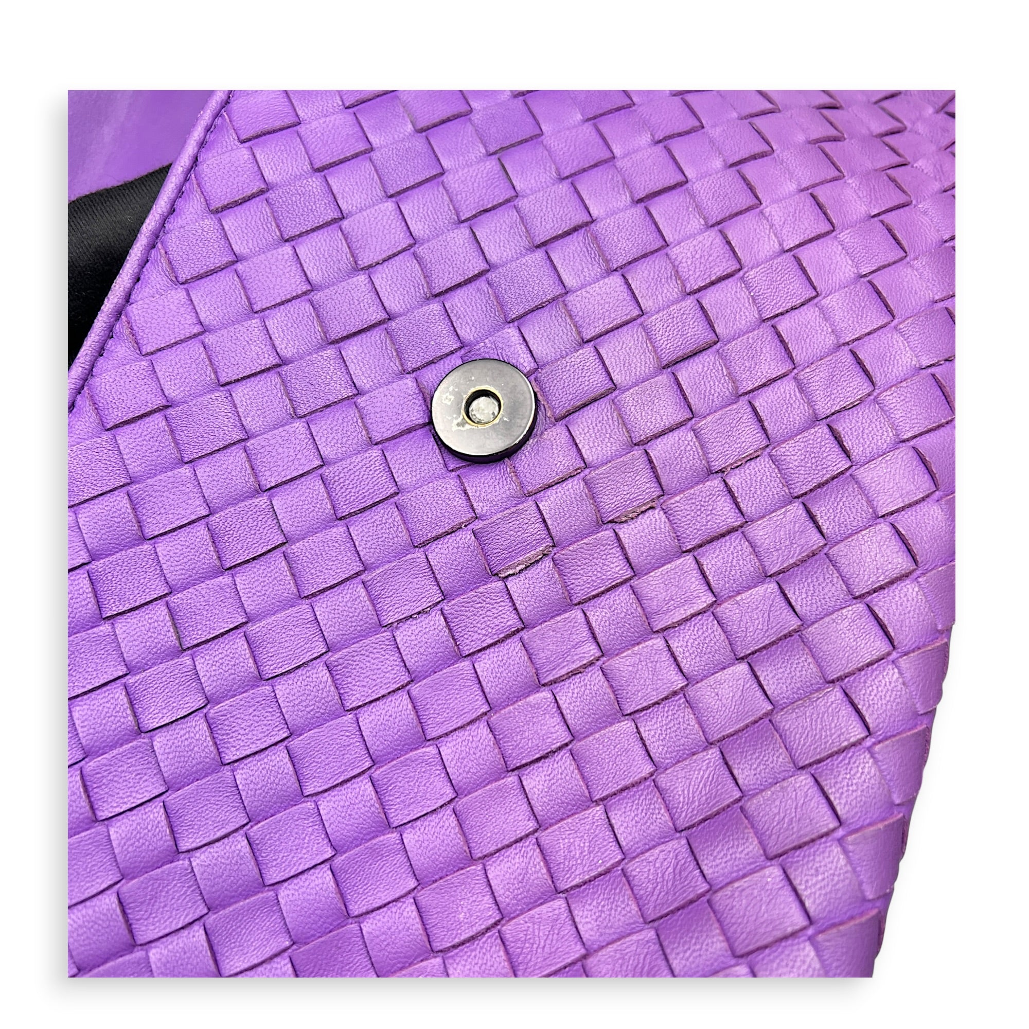 Olimpia Purple Shoulder Bag in Calfskin, Ruthenium hardware