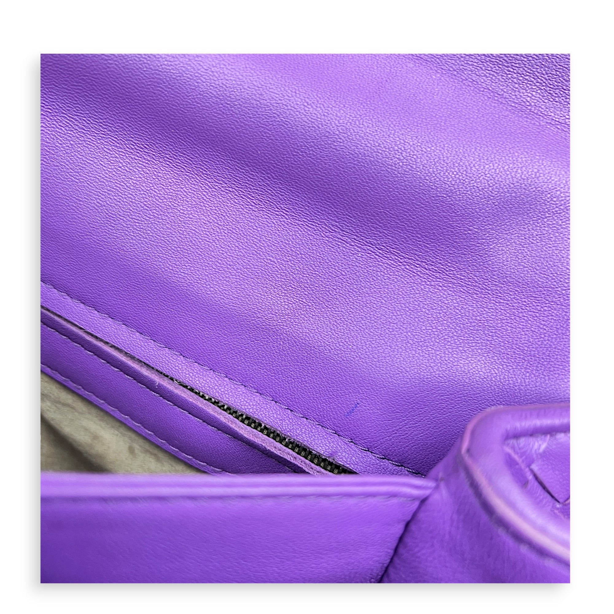 Olimpia Purple Shoulder Bag in Calfskin, Ruthenium hardware