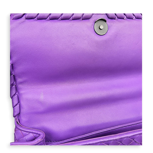 Olimpia Purple Shoulder Bag in Calfskin, Ruthenium hardware