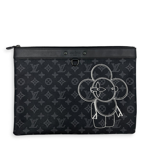 Apollo Clutch Clutch Eclipse  in Coated Canvas, Ruthenium hardware