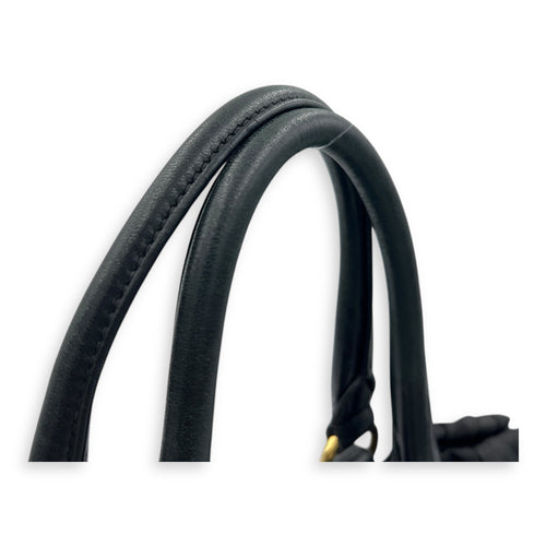 NA Top Handle Bag Black in Nylon, Gold hardware