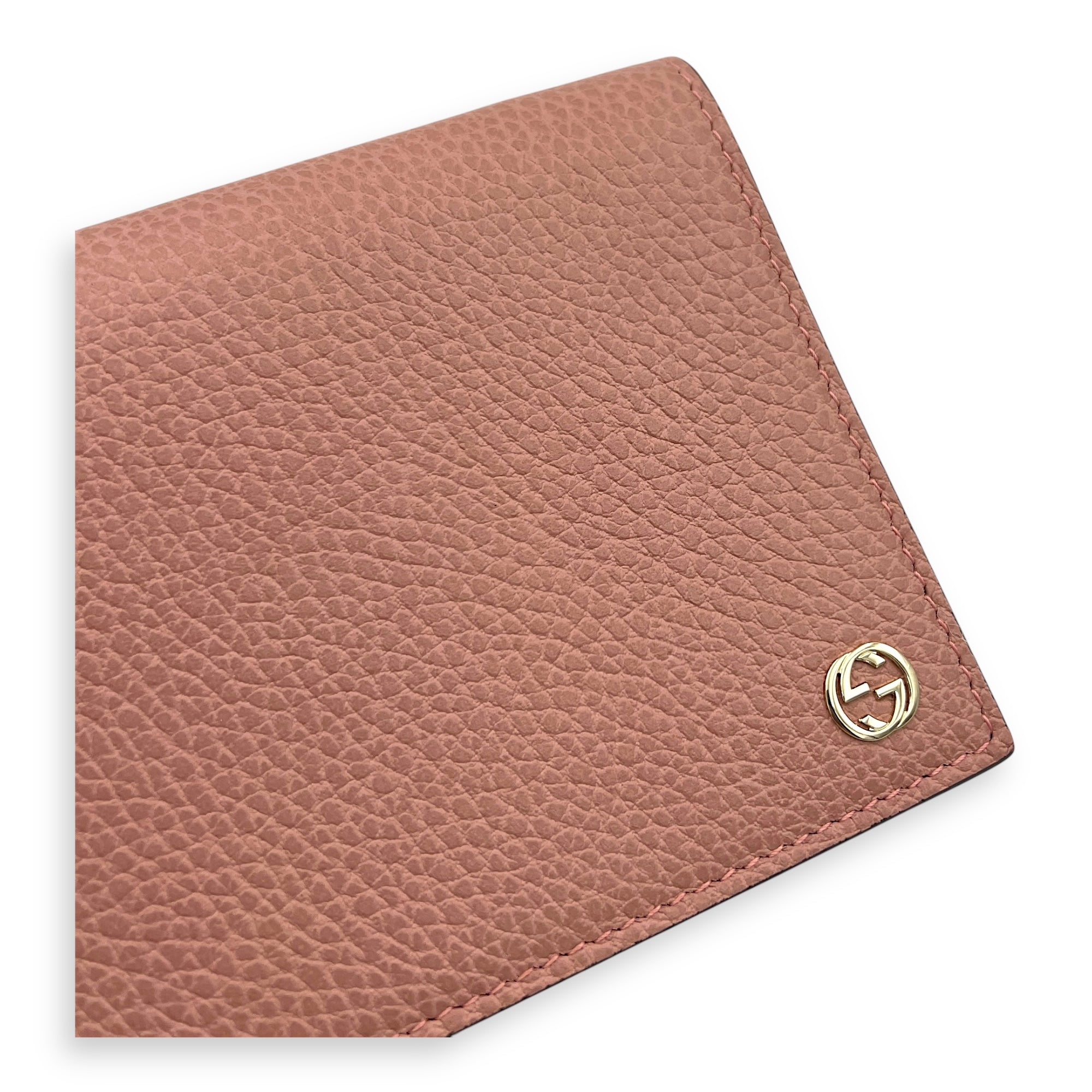 GG Wallet On Chain Pink in Calfskin, Gold hardware