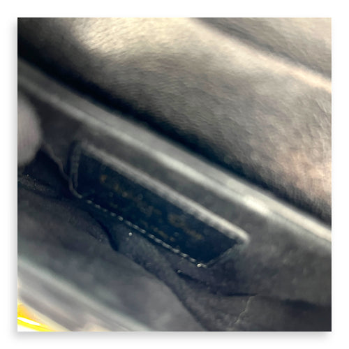 Saddle Top Handle Bag Micro Black in Chevre Mysore, Gold hardware