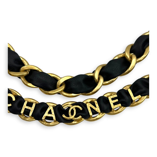 Black Belt in Lambskin, Gold hardware