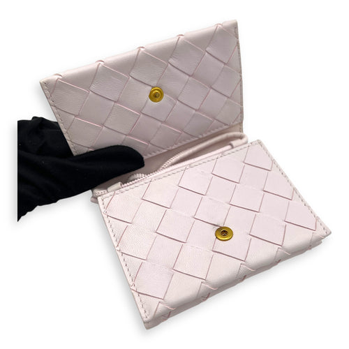 Pink Card Holder in Lambskin, Silver hardware