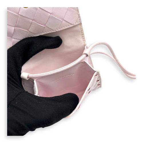 Pink Card Holder in Lambskin, Silver hardware