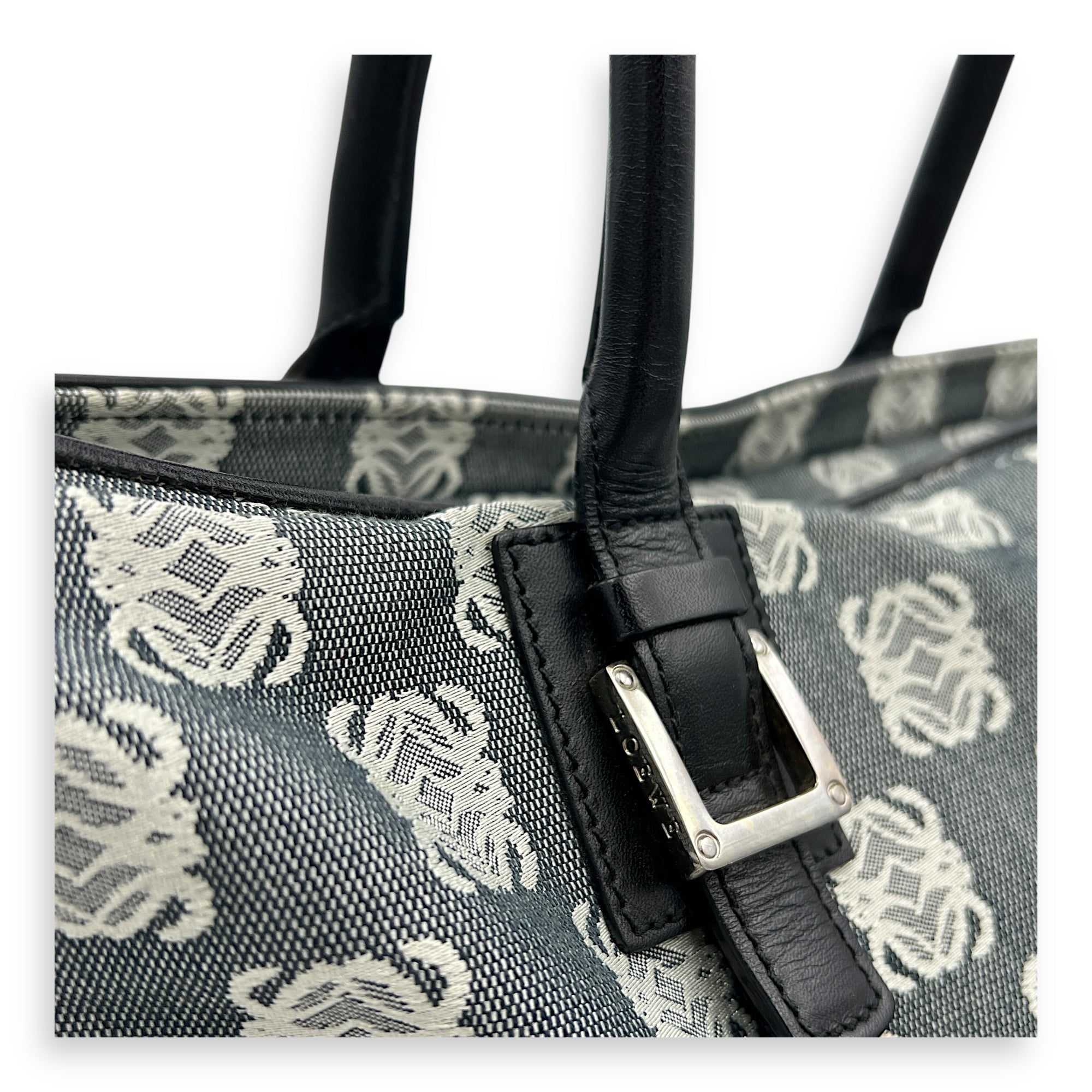 Anagram Top Handle Bag Silver in Canvas, Silver hardware