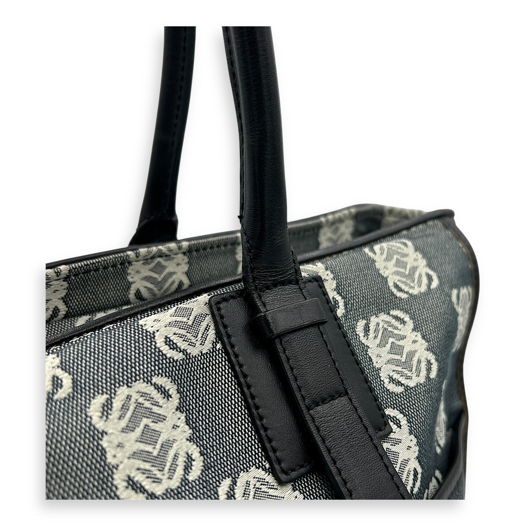 Anagram Top Handle Bag Silver in Canvas, Silver hardware