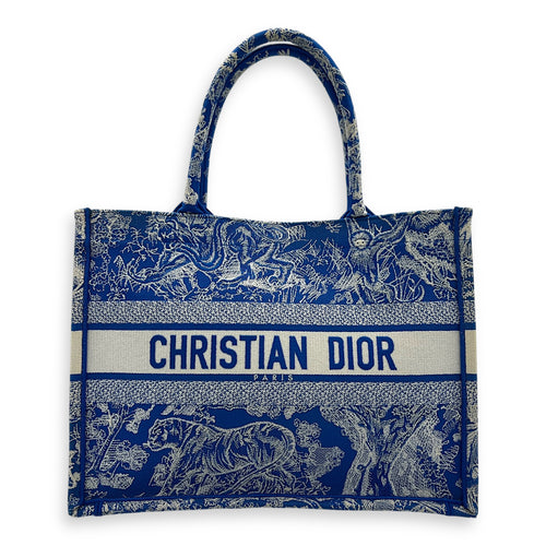 Book Tote Medium Blue (with initial) Tote Bag in Canvas