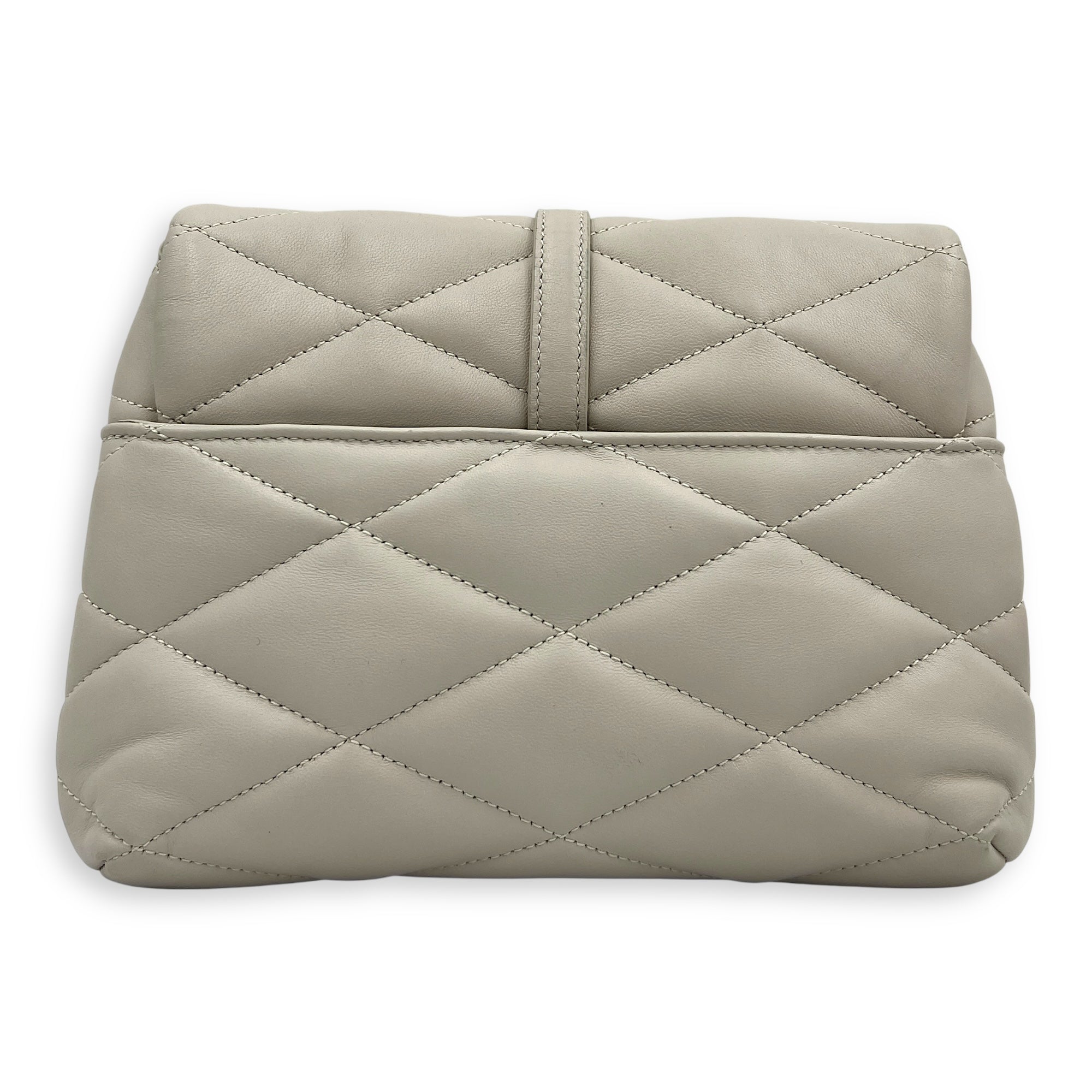 Le 57 Shoulder Bag White in Lambskin, Gold hardware