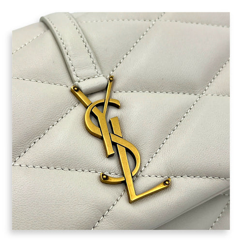 Le 57 Shoulder Bag White in Lambskin, Gold hardware