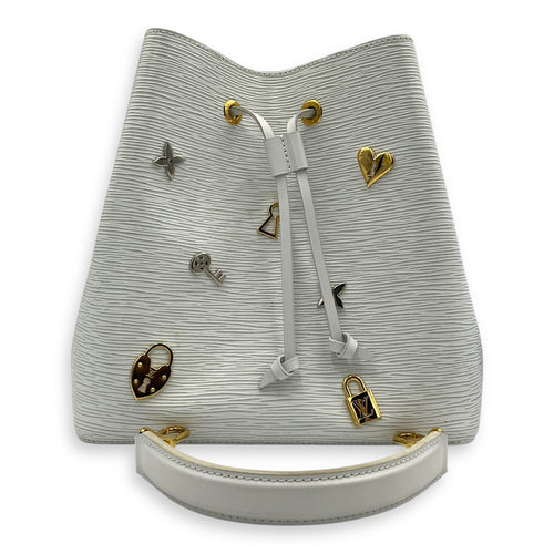 NeoNoe MM Love Lock Bucket Bag in Epi Leather, Mixed hardware