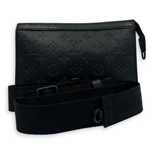 Gaston Wearable Wallet Black Crossbody Bag in Monogram Empreinte Leather, Black hardware