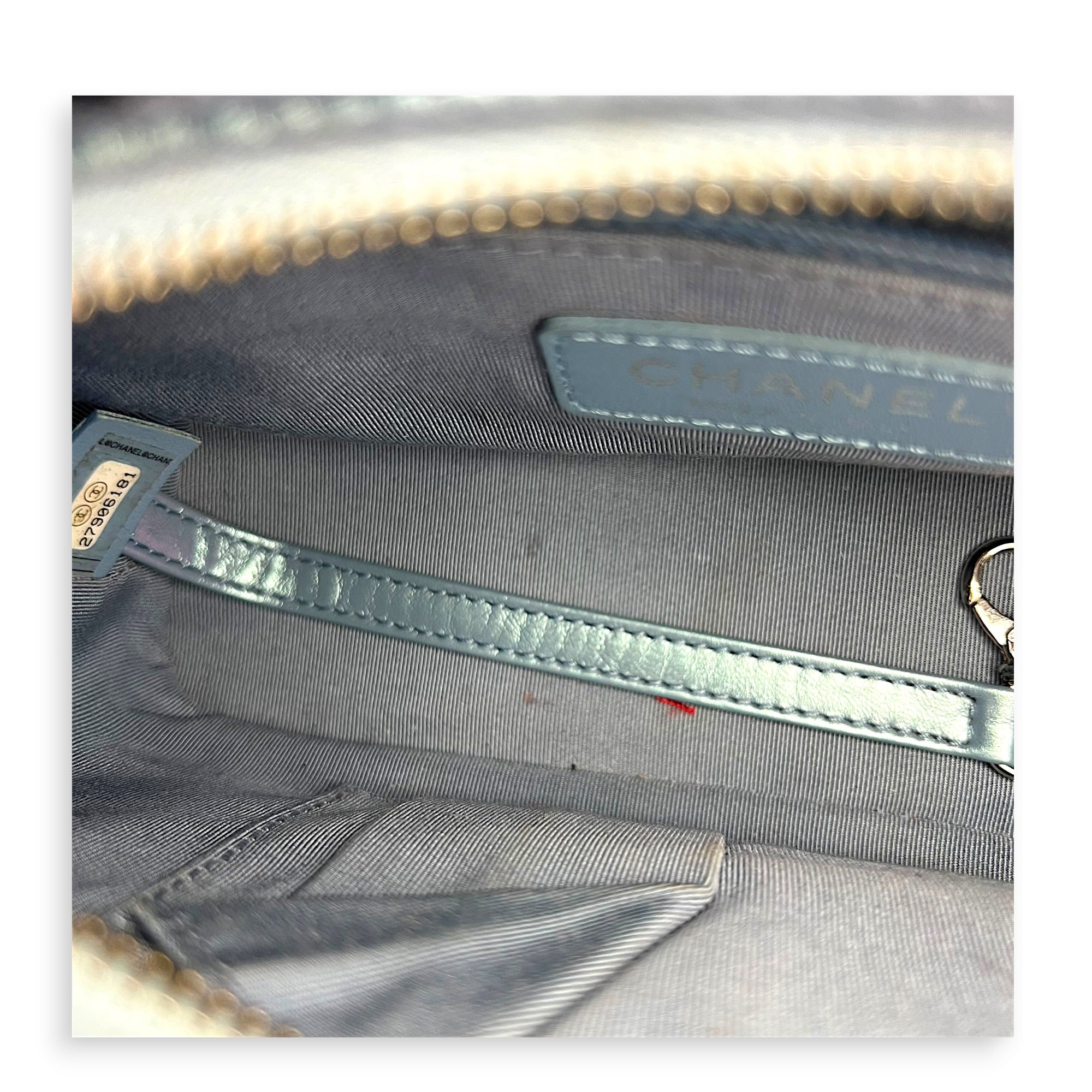 Gabrielle Small Iridescent Purple Blue Shoulder Bag in Calfskin, Mixed hardware