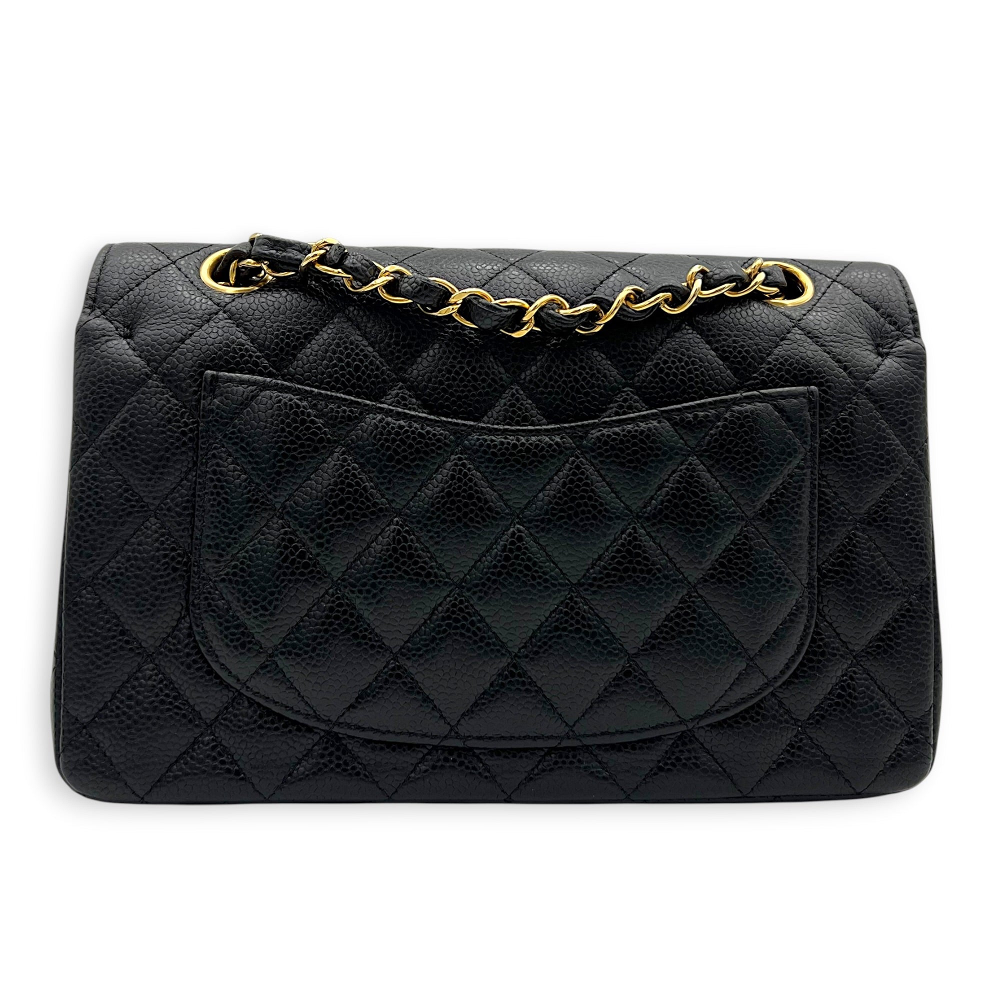Classic Shoulder Bag Small Black in Caviar Leather, Gold hardware